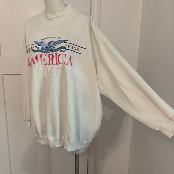 Venezia Jeans Size 22/24 Mock Neck 90s Style Princess Diana Crew Neck Sweatshirt - Picture 9 of 9